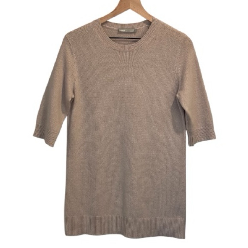 Vince Women's Blush Crew Neck Sweater, 100% Cashmere, Elbow Length Sleeves, Sz.S